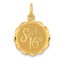 14K Yellow Gold Sweet Sixteen Disc Charm Pendant Jewerly 23mm x 15mm